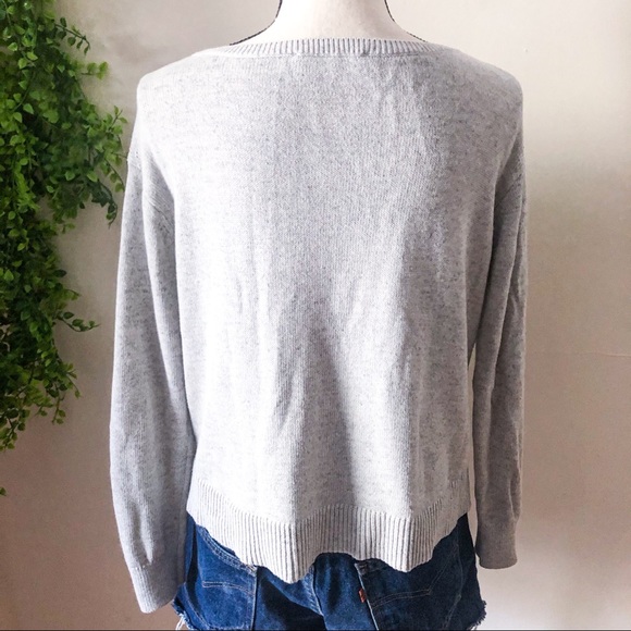 Everlane Gray Boxy Cropped Low V-neck Sweater XS - Picture 5 of 8